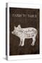 Farm To Table Cow-Jace Grey-Stretched Canvas
