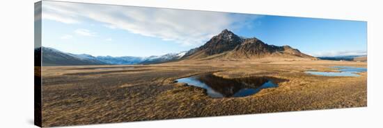 Farm with a Mountain in the Background, Iceland-null-Stretched Canvas