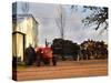 Farm with Old Red Tractor and Firewood, Montevideo, Uruguay-Per Karlsson-Stretched Canvas