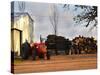 Farm with Old Red Tractor and Firewood, Montevideo, Uruguay-Per Karlsson-Stretched Canvas