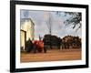 Farm with Old Red Tractor and Firewood, Montevideo, Uruguay-Per Karlsson-Framed Photographic Print