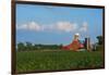 Farm with Red Barn and Corn, Milford Center, Ohio-Bill Bachmann-Framed Premium Photographic Print