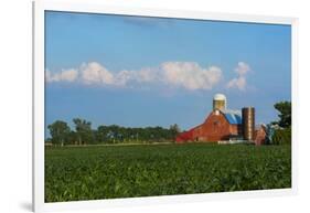 Farm with Red Barn and Corn, Milford Center, Ohio-Bill Bachmann-Framed Photographic Print