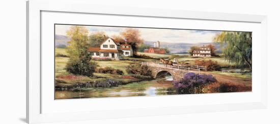 Farm with Stone Bridge-unknown Chiu-Framed Premium Giclee Print