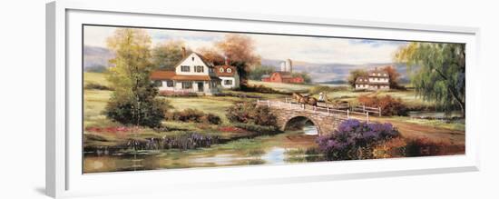 Farm with Stone Bridge-unknown Chiu-Framed Premium Giclee Print