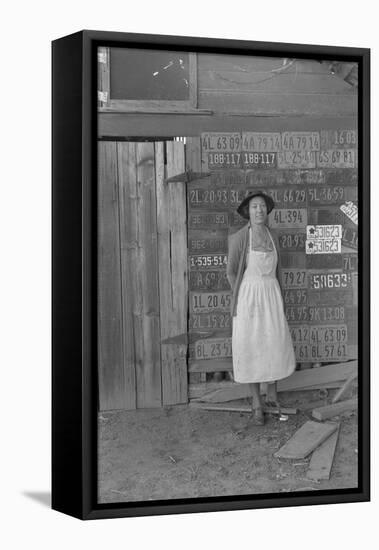 Farm Woman Beside Her Barn Door-Dorothea Lange-Framed Stretched Canvas