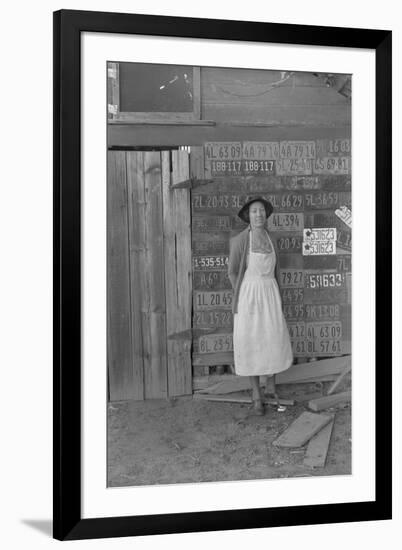 Farm Woman Beside Her Barn Door-Dorothea Lange-Framed Art Print