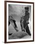 Farm Worker Shoveling Harvested Wheat-Ed Clark-Framed Photographic Print