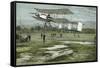 Farman Biplane Record-null-Framed Stretched Canvas