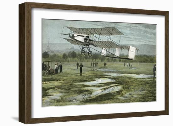 Farman Biplane Record-null-Framed Art Print