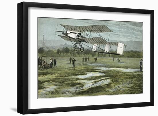 Farman Biplane Record-null-Framed Art Print