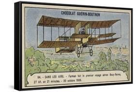 Farman Making the First Cross-Country Aeroplane Flight in Europe-null-Framed Stretched Canvas