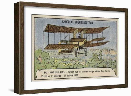 Farman Making the First Cross-Country Aeroplane Flight in Europe-null-Framed Giclee Print