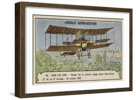 Farman Making the First Cross-Country Aeroplane Flight in Europe-null-Framed Giclee Print