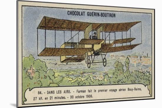 Farman Making the First Cross-Country Aeroplane Flight in Europe-null-Mounted Giclee Print