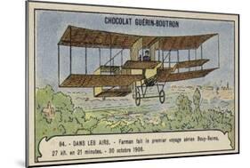 Farman Making the First Cross-Country Aeroplane Flight in Europe-null-Mounted Giclee Print