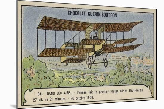 Farman Making the First Cross-Country Aeroplane Flight in Europe-null-Mounted Giclee Print