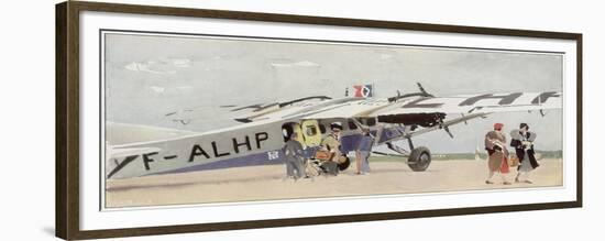 Farman' of Air France Arrives at Paris from Amsterdam-null-Framed Premium Giclee Print