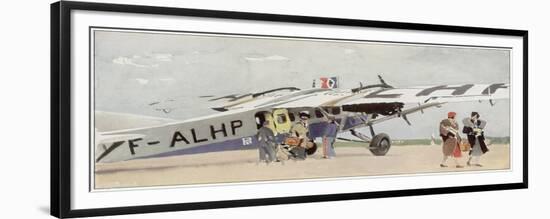 Farman' of Air France Arrives at Paris from Amsterdam-null-Framed Premium Giclee Print