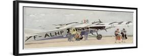 Farman' of Air France Arrives at Paris from Amsterdam-null-Framed Premium Giclee Print