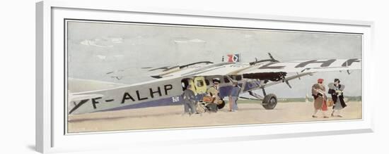 Farman' of Air France Arrives at Paris from Amsterdam-null-Framed Premium Giclee Print