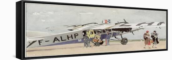 Farman' of Air France Arrives at Paris from Amsterdam-null-Framed Stretched Canvas