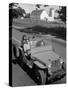 Farmer and Family Riding in a Jeep in Demonstration of Postwar Uses for Military Vehicles-null-Stretched Canvas