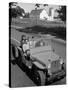 Farmer and Family Riding in a Jeep in Demonstration of Postwar Uses for Military Vehicles-null-Stretched Canvas