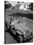 Farmer and Family Riding in a Jeep in Demonstration of Postwar Uses for Military Vehicles-null-Stretched Canvas