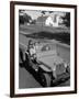 Farmer and Family Riding in a Jeep in Demonstration of Postwar Uses for Military Vehicles-null-Framed Photographic Print