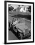 Farmer and Family Riding in a Jeep in Demonstration of Postwar Uses for Military Vehicles-null-Framed Photographic Print