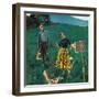 "Farmer and Female Artist in Field", June 6, 1953-George Hughes-Framed Giclee Print