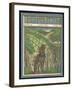 Farmer and His Horse Plough One of a Patchwork of Fields-null-Framed Art Print