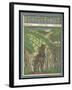 Farmer and His Horse Plough One of a Patchwork of Fields-null-Framed Art Print