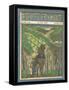 Farmer and His Horse Plough One of a Patchwork of Fields-null-Framed Stretched Canvas