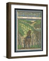 Farmer and His Horse Plough One of a Patchwork of Fields-null-Framed Art Print