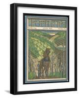 Farmer and His Horse Plough One of a Patchwork of Fields-null-Framed Art Print