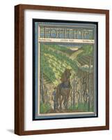 Farmer and His Horse Plough One of a Patchwork of Fields-null-Framed Art Print