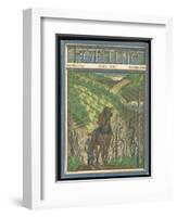 Farmer and His Horse Plough One of a Patchwork of Fields-null-Framed Art Print