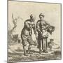 Farmer and his wife in conversation-Adriaen van de Velde-Mounted Giclee Print