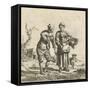 Farmer and his wife in conversation-Adriaen van de Velde-Framed Stretched Canvas