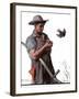 "Farmer and the Bird" or "Harvest Time", August 18,1923-Norman Rockwell-Framed Giclee Print