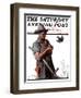 "Farmer and the Bird" or "Harvest Time" Saturday Evening Post Cover, August 18,1923-Norman Rockwell-Framed Premium Giclee Print