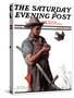 "Farmer and the Bird" or "Harvest Time" Saturday Evening Post Cover, August 18,1923-Norman Rockwell-Stretched Canvas