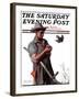 "Farmer and the Bird" or "Harvest Time" Saturday Evening Post Cover, August 18,1923-Norman Rockwell-Framed Giclee Print