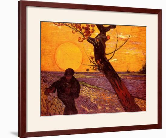 Farmer At Sunset-Vincent van Gogh-Framed Art Print