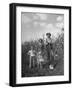 Farmer Carl Snider Standing with Family in Front of Cornfield-null-Framed Photographic Print
