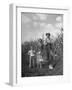 Farmer Carl Snider Standing with Family in Front of Cornfield-null-Framed Photographic Print