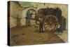 Farmer Charging a Cart in a Yard-Francesco Netti-Stretched Canvas