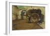 Farmer Charging a Cart in a Yard-Francesco Netti-Framed Giclee Print